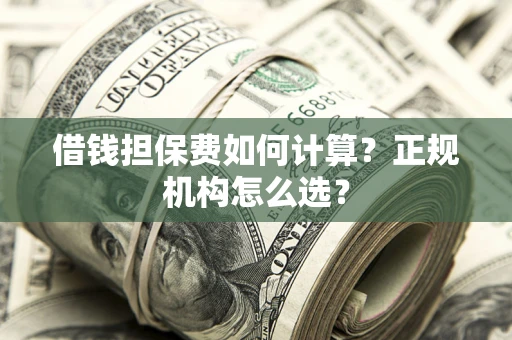 济南借钱担保费如何计算？正规机构怎么选？